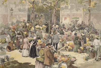 Der Blumenmarkt, Paris, 1886 von Fernand Fau